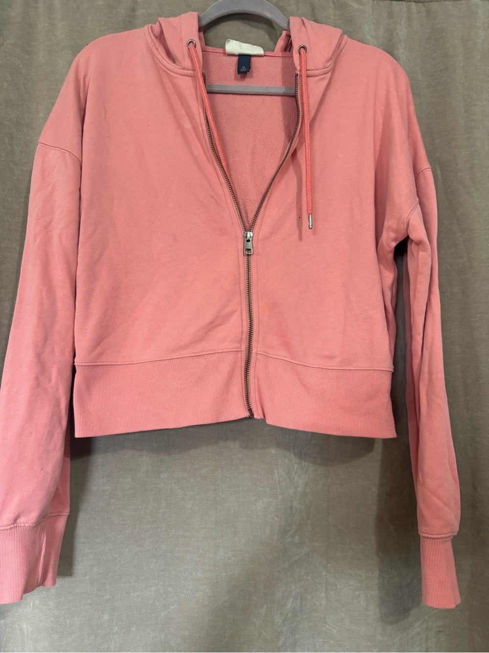 Universal Thread Rose Pink Cropped Zip Hoodie
